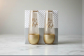 Mr Right and Mrs Always Right stemless champagne flute set with gold glitter bases in gift box