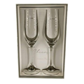 Cheers crystal champagne flute set of 2 with rhinestone accents in luxury gift box