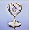 Gold Heart Figurine with Purple Crystal